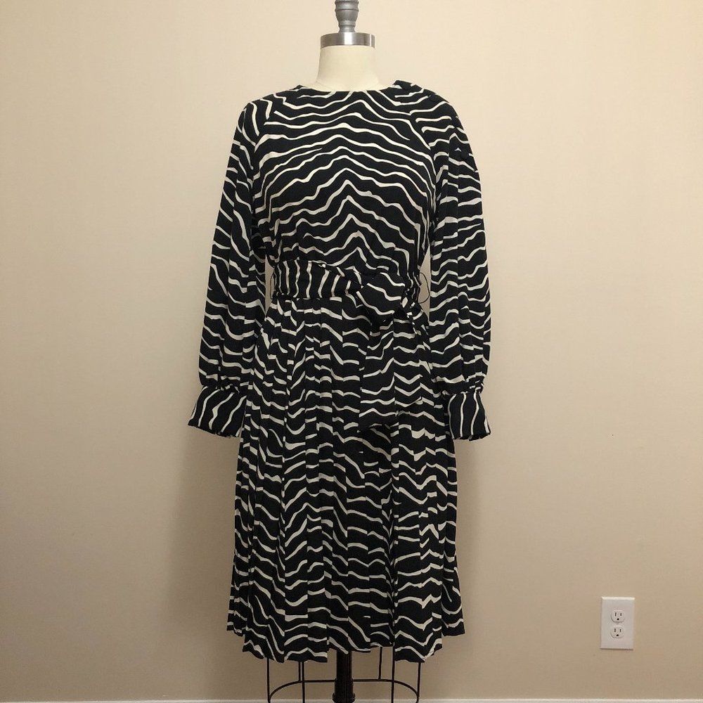 ZEBRA PRINT PLEATED DRESS